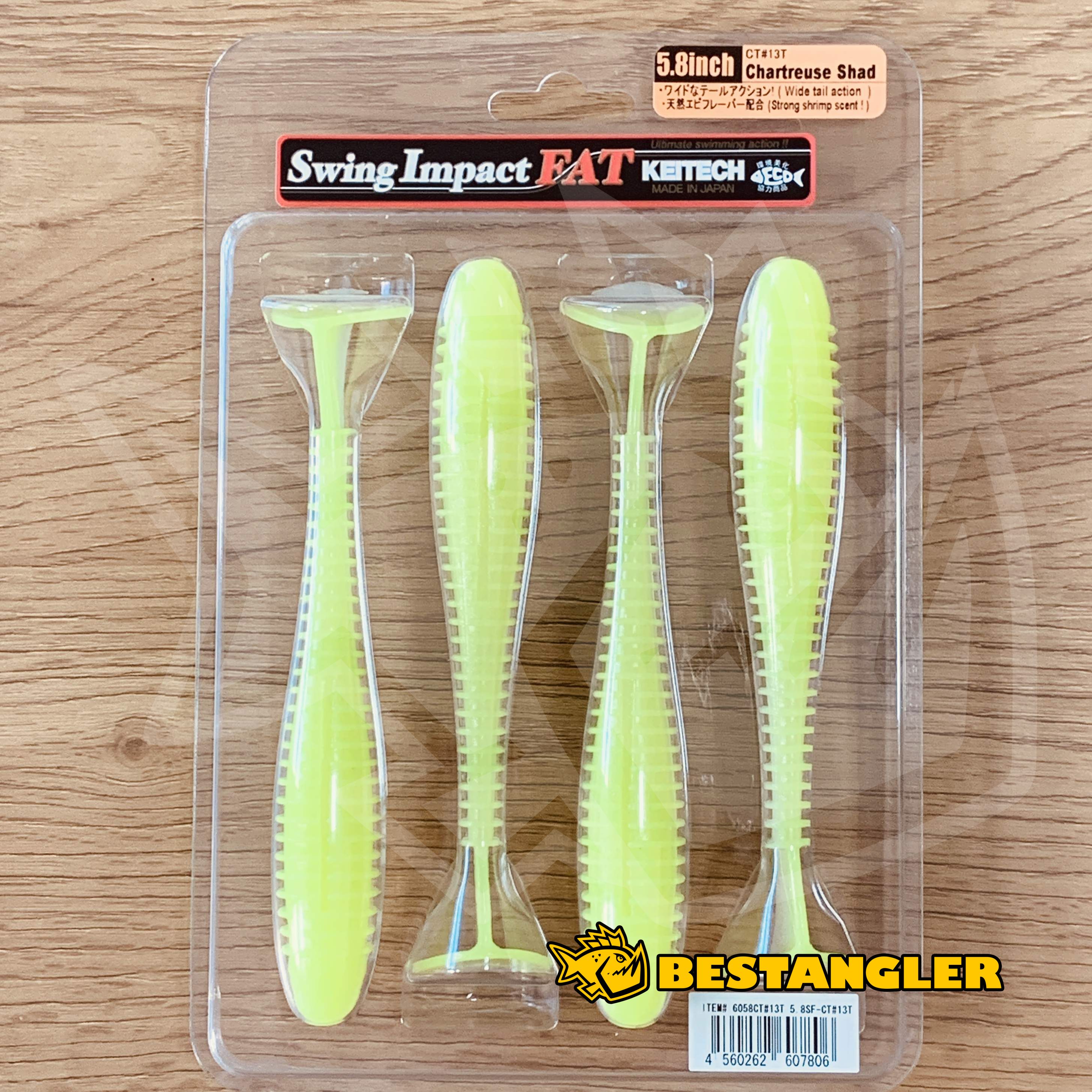 Keitech FAT Chartreuse Impact Shad Swing 5.8