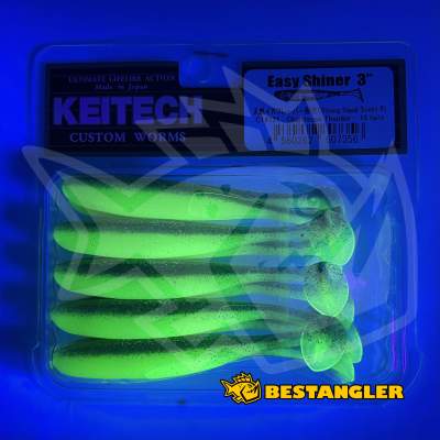 Keitech Easy Shiner 3" Chartreuse Thunder - CT#12 - UV