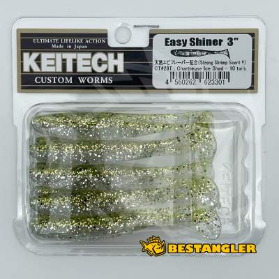 Keitech Easy Shiner 3" Chartreuse Ice Shad - CT#28