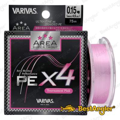 Varivas Super Trout Area PE X4 75 m Tournament Pink