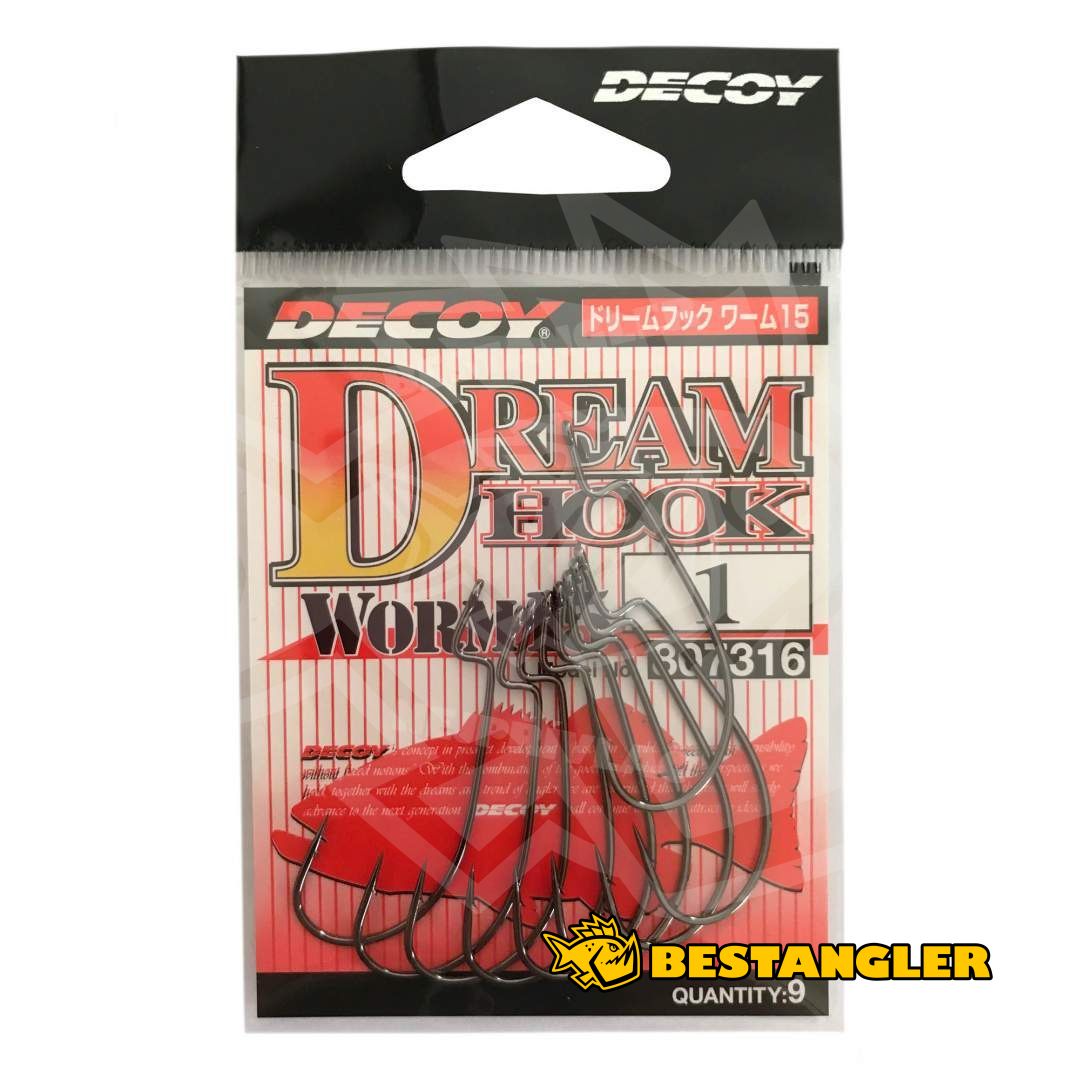 DECOY DREAM HOOK WORM 15 Offset Jig Dropshot Sharp Fishing Hooks JAPAN