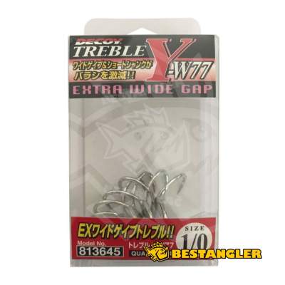 Cheap Decoy Y-W77 Treble Hook Wide Gap Extra Strong Hooks Size 2/0