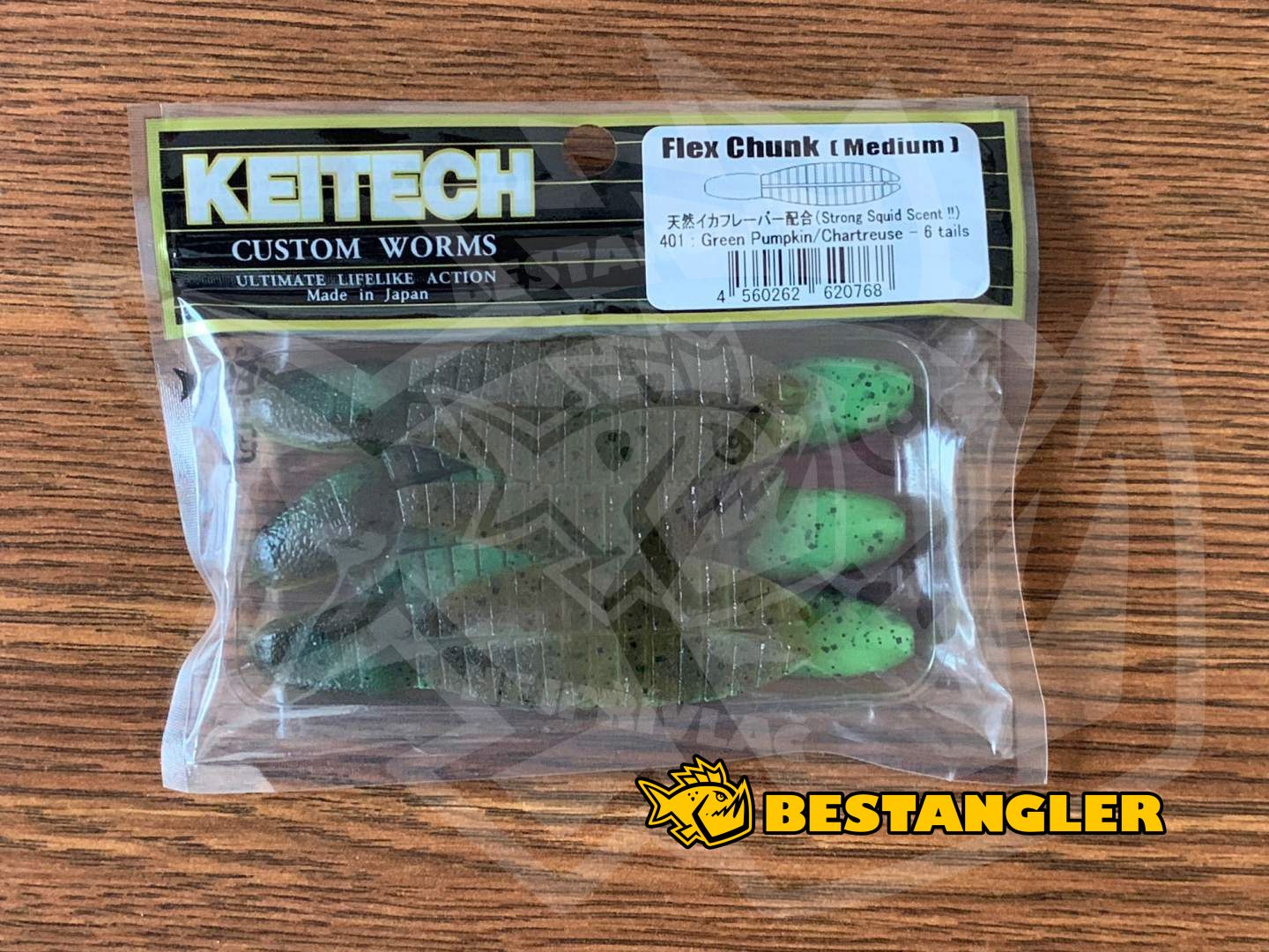 Keitech Flex Chunk 3 Medium Green Pumpkin Chartreuse