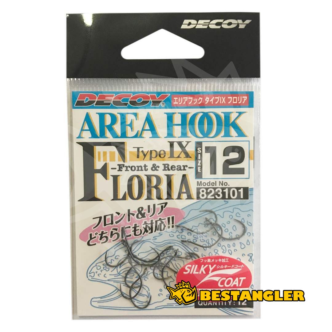 Decoy AH-9 Area Hook Type Ⅸ Floria Silky Black Barbless Hooks for