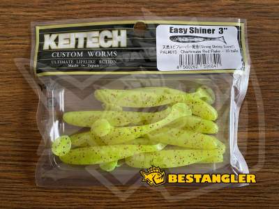 Keitech Easy Shiner 3" Chartreuse Red Flake - PAL#01