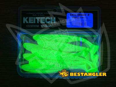 Keitech Easy Shiner 4" Chartreuse Red Flake - PAL#01 - UV