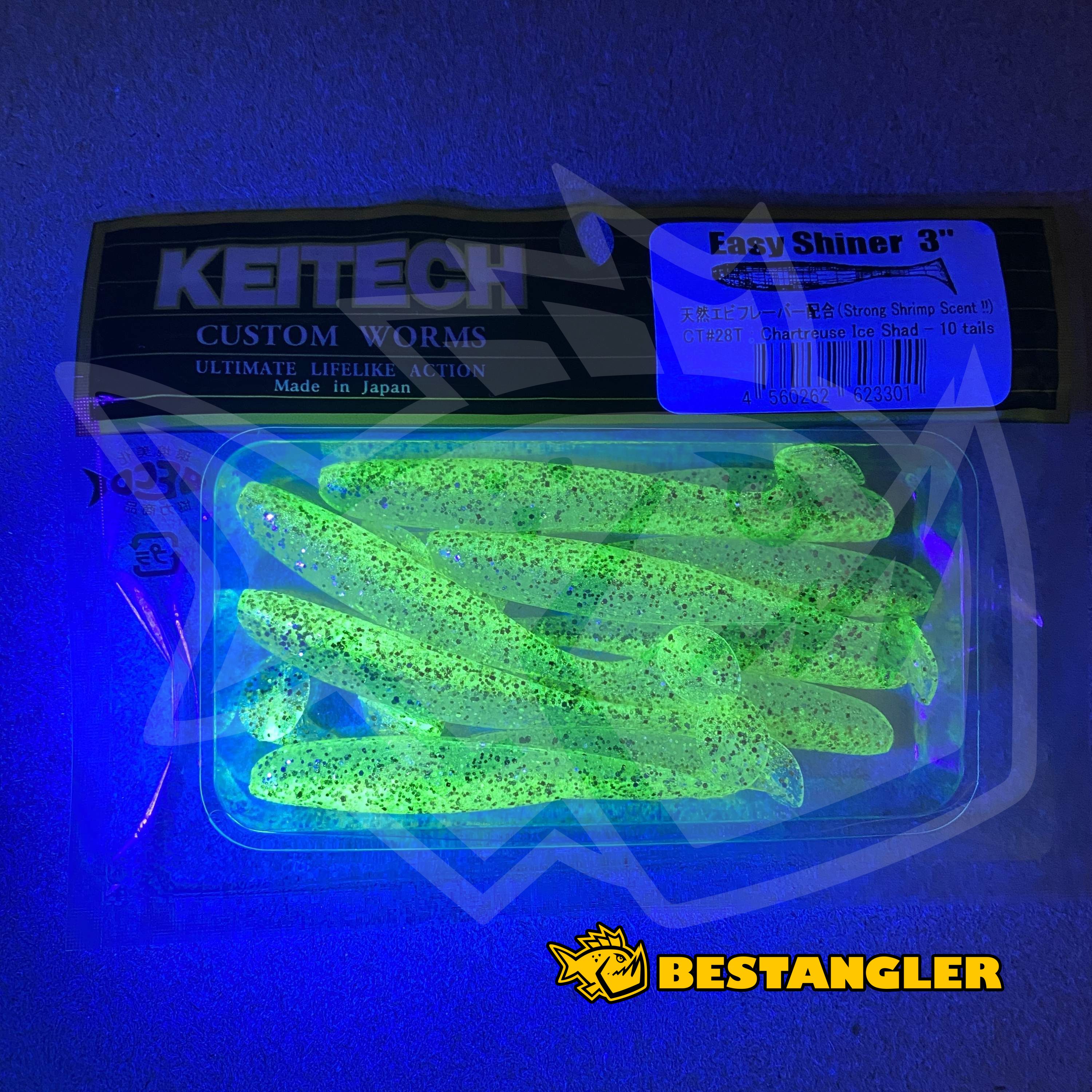 Keitech Easy Shiner 3 Chartreuse Ice Shad 