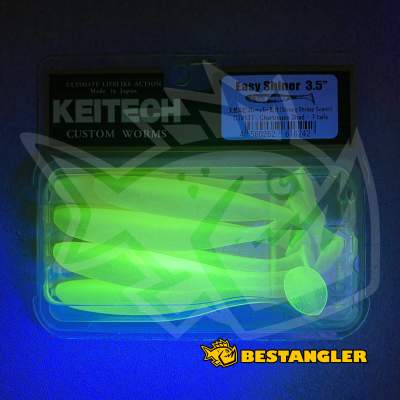 Keitech Easy Shiner 3.5" Chartreuse Shad - CT#13 - UV